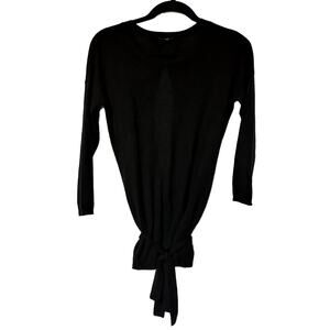 Theory Evette Black 100% Cashmere Open Back Tie Waist Sweater Sz Medium Capsule